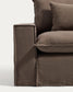 Poltrona sfoderabile Anarela in 100% lino tortora 130 cm FSC Mix Credit