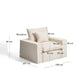 Poltrona sfoderabile Anarela in lino e viscosa beige 130 cm FSC Mix Credit