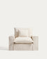 Poltrona sfoderabile Anarela in lino e viscosa beige 130 cm FSC Mix Credit