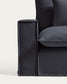Poltrona sfoderabile Anarela in lino e viscosa grigio scuro 130 cm FSC Mix Credit