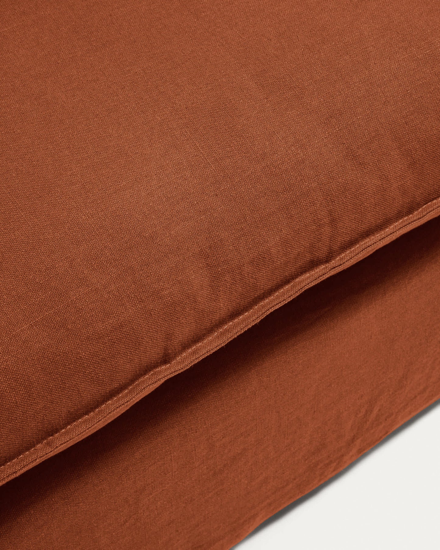 Poltrona sfoderabile Anarela in 100% lino terracotta 150 cm FSC Mix Credit