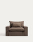 Poltrona sfoderabile Anarela in 100% lino tortora 150 cm FSC Mix Credit