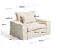 Poltrona sfoderabile Anarela in lino e viscosa beige 150 cm FSC Mix Credit