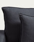 Poltrona sfoderabile Anarela in lino e viscosa grigio scuro 150 cm FSC Mix Credit