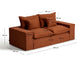 Divano sfoderabile Anarela 2 posti in 100% lino color terracotta 240 cm FSC Mix Credit