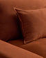 Divano sfoderabile Anarela 2 posti in 100% lino color terracotta 240 cm FSC Mix Credit