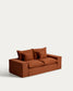 Divano sfoderabile Anarela 2 posti in 100% lino color terracotta 240 cm FSC Mix Credit