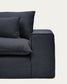 Divano sfoderabile Anarela 2 posti in lino e viscosa grigio scuro 240 cm FSC Mix Credit