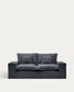 Divano sfoderabile Anarela 2 posti in lino e viscosa grigio scuro 240 cm FSC Mix Credit