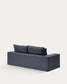 Divano sfoderabile Anarela 2 posti in lino e viscosa grigio scuro 240 cm FSC Mix Credit
