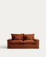 Divano sfoderabile Anarela 2 posti in 100% lino color terracotta 220 cm FSC Mix Credit