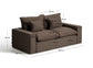 Divano sfoderabile Anarela 2 posti in 100% lino tortora 220 cm FSC Mix Credit