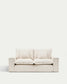 Divano sfoderabile Anarela 2 posti in lino e viscosa beige 220 cm FSC Mix Credit