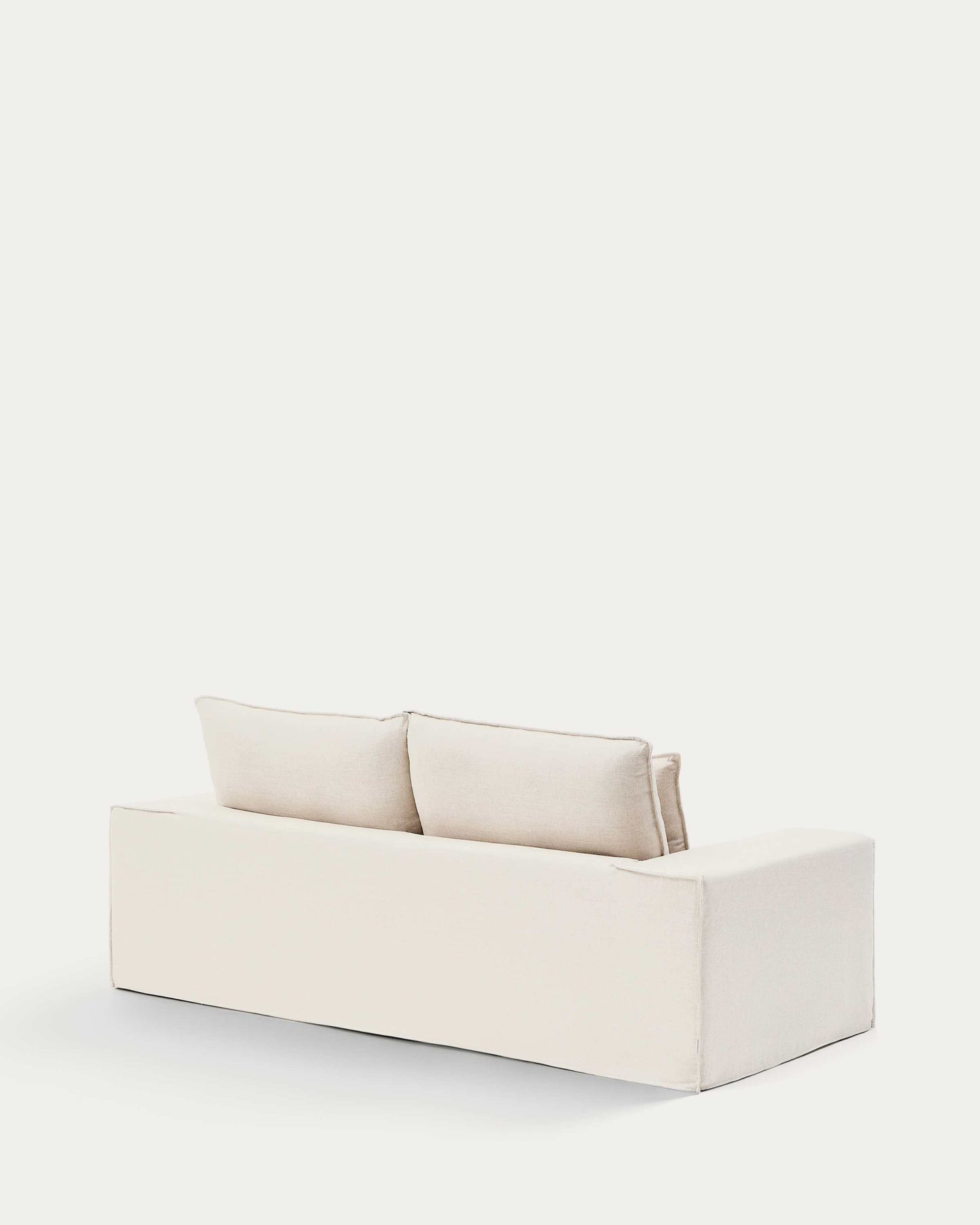 Divano sfoderabile Anarela 2 posti in lino e viscosa beige 220 cm FSC Mix Credit