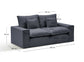 Divano sfoderabile Anarela 2 posti in lino e viscosa grigio scuro 220 cm FSC Mix Credit