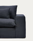 Divano sfoderabile Anarela 2 posti in lino e viscosa grigio scuro 220 cm FSC Mix Credit