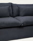 Divano sfoderabile Anarela 2 posti in lino e viscosa grigio scuro 220 cm FSC Mix Credit