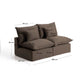 Divano modulare sfoderabile Anarela 2 posti in 100% lino tortora 180 cm FSC Mix Credit
