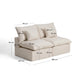 Divano modulare sfoderabile Anarela 2 posti in lino e viscosa beige 180 cm FSC Mix Credit
