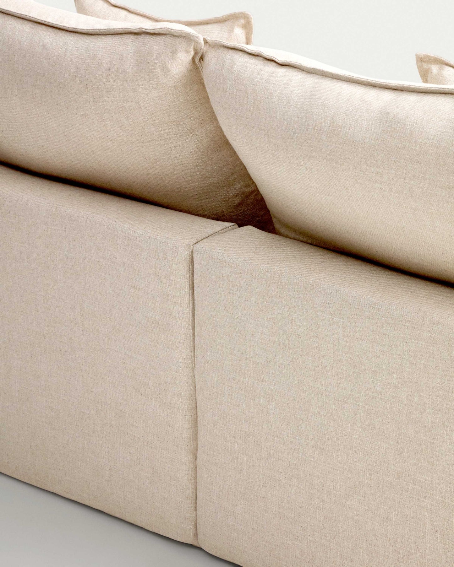 Divano modulare sfoderabile Anarela 2 posti in lino e viscosa beige 180 cm FSC Mix Credit