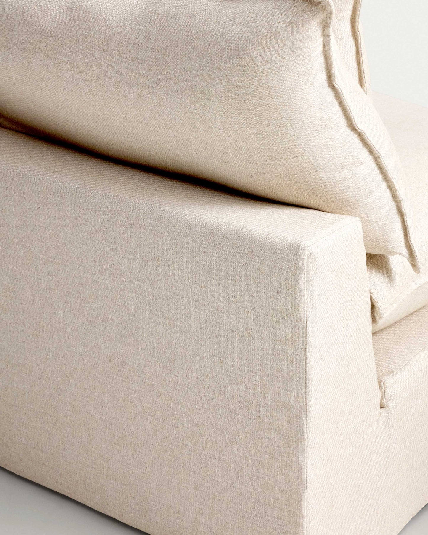Divano modulare sfoderabile Anarela 2 posti in lino e viscosa beige 180 cm FSC Mix Credit
