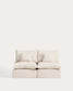 Divano modulare sfoderabile Anarela 2 posti in lino e viscosa beige 180 cm FSC Mix Credit