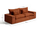 Divano sfoderabile Anarela 3 posti in 100% lino color terracotta 280 cm FSC Mix Credit