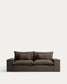 Divano sfoderabile Anarela 3 posti in 100% lino tortora 280 cm FSC Mix Credit