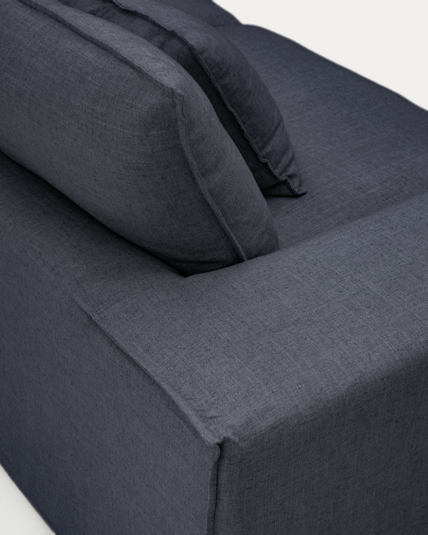 Divano sfoderabile Anarela 3 posti in lino e viscosa grigio scuro 280 cm FSC Mix Credit