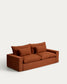 Divano sfoderabile Anarela 3 posti in 100% lino color terracotta 260 cm FSC Mix Credit