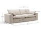 Divano sfoderabile Anarela 3 posti in lino e viscosa beige 260 cm FSC Mix Credit