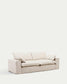 Divano sfoderabile Anarela 3 posti in lino e viscosa beige 260 cm FSC Mix Credit