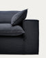 Divano sfoderabile Anarela 3 posti in lino e viscosa grigio scuro 260 cm FSC Mix Credit