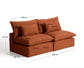Divano modulare sfoderabile Anarela 3 posti in 100% lino color terracotta 220 cm FSC Mix Credit
