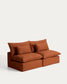 Divano modulare sfoderabile Anarela 3 posti in 100% lino color terracotta 220 cm FSC Mix Credit