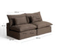 Divano modulare sfoderabile Anarela 3 posti in 100% lino tortora 220 cm FSC Mix Credit