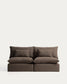 Divano modulare sfoderabile Anarela 3 posti in 100% lino tortora 220 cm FSC Mix Credit