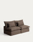Divano modulare sfoderabile Anarela 3 posti in 100% lino tortora 220 cm FSC Mix Credit