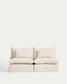 Divano modulare sfoderabile Anarela 3 posti in lino e viscosa beige 220 cm FSC Mix Credit