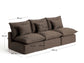 Divano modulare sfoderabile Anarela 3 posti in 100% lino tortora 270 cm FSC Mix Credit