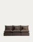 Divano modulare sfoderabile Anarela 3 posti in 100% lino tortora 270 cm FSC Mix Credit