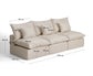 Divano modulare sfoderabile Anarela 3 posti in lino e viscosa beige 270 cm FSC Mix Credit