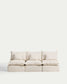 Divano modulare sfoderabile Anarela 3 posti in lino e viscosa beige 270 cm FSC Mix Credit