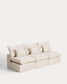 Divano modulare sfoderabile Anarela 3 posti in lino e viscosa beige 270 cm FSC Mix Credit