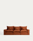 Divano modulare sfoderabile Anarela 3 posti in 100% lino color terracotta 310 cm FSC Mix Credit