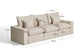 Divano modulare sfoderabile Anarela 3 posti in lino e viscosa beige 310 cm FSC Mix Credit