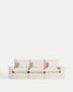 Divano modulare sfoderabile Anarela 3 posti in lino e viscosa beige 310 cm FSC Mix Credit