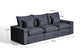 Divano modulare sfoderabile Anarela 3 posti in lino e viscosa grigio scuro 310 cm FSC Mix Credit