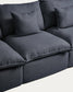 Divano modulare sfoderabile Anarela 3 posti in lino e viscosa grigio scuro 310 cm FSC Mix Credit