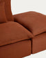 Divano modulare sfoderabile Anarela 3 posti con terminale in 100% lino terracotta 310 cm FSC Mix Credit